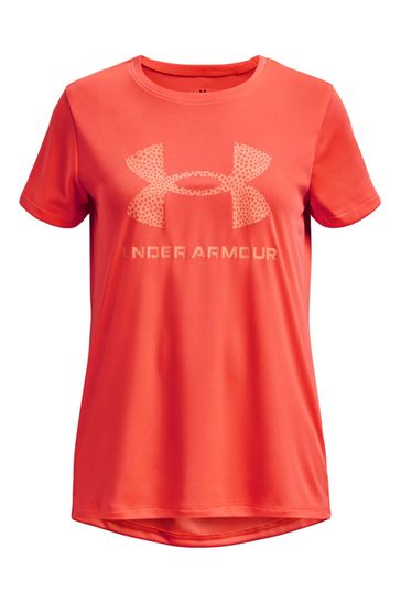 Buy Under Armour Pink Tech Print Fill Big Logo Short Sleeve Youth