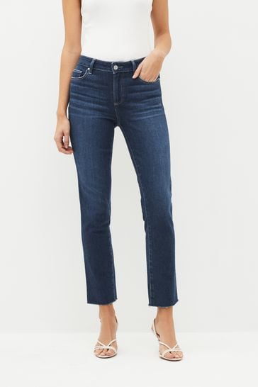 Paige Blue Skinny Raw Hem Jeans