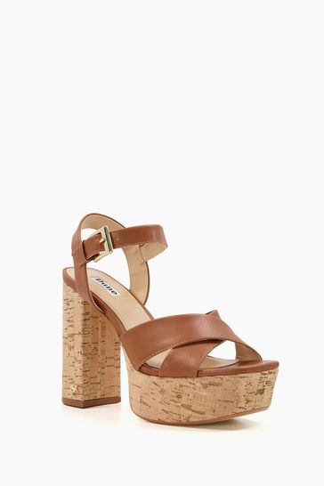 Buy Dune London Animal Jealous Platform Cross Strap Sandals from