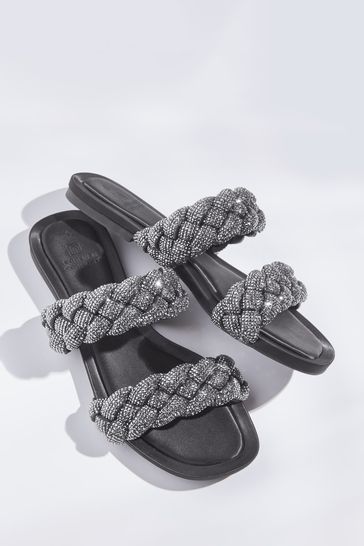 White jewelled sandals store