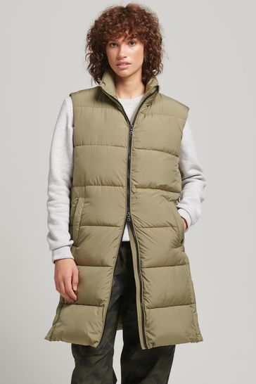 Buy Superdry Green Studios Longline Quilted Gilet from Next Hungary