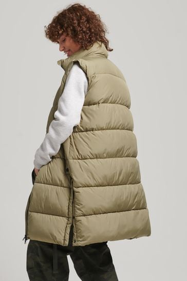 Buy Superdry Green Studios Longline Gilet Hungary Quilted from Next