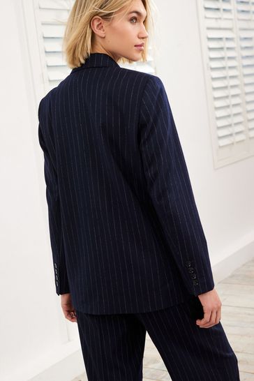 Womens navy pinstripe blazer sale