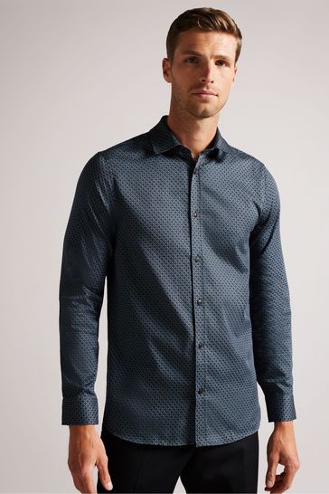 Ted Baker Blue Ormsby Geo Print Shirt