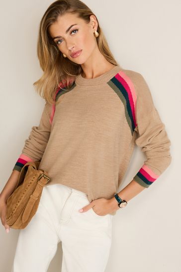 Buy Camel Rainbow Cosy Crew Neck Long Sleeve Jumper from Next Bahrain