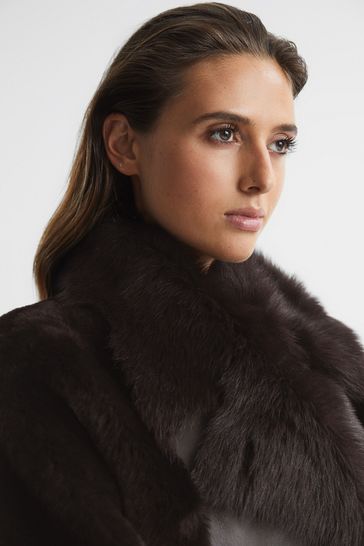 Petite shearling jacket clearance