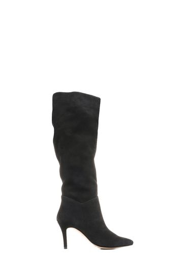 Black suede stiletto 2025 knee high boots