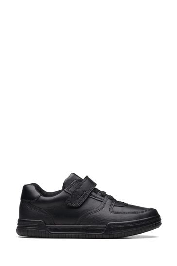 Clarks Black Multi Fit Leather Fawn Lay Kids Shoes