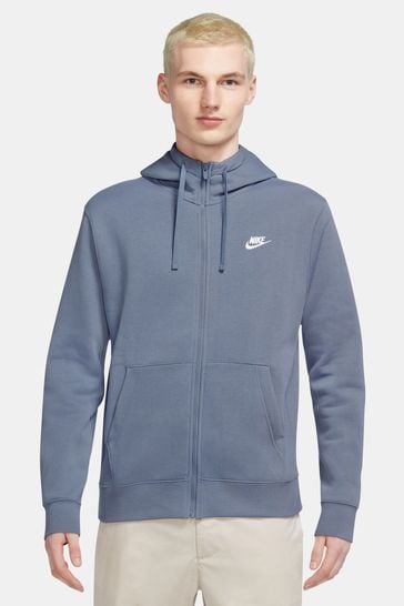 Nike Slate Grey Club Zip Through Hoodie