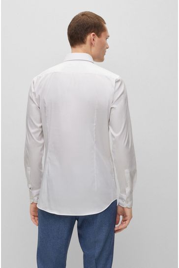 Boss white shirt slim fit hot sale