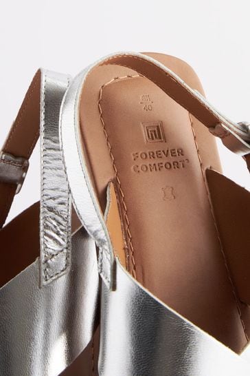 Buy Silver Sandales Forever Comfort en cuir lani res crois es