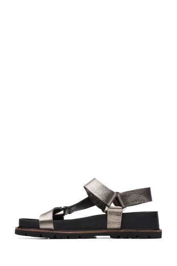 Clarks Grey Metallic Orianna Sporty Sandals