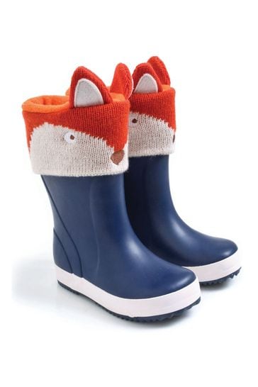 JoJo Maman Bébé Rust Orange Fox Fox Welly Liners