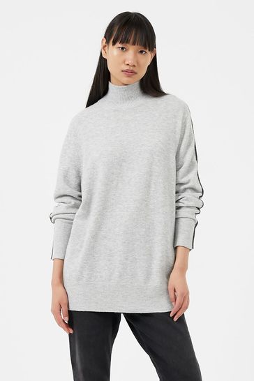 French Connection Libby Vhari Grey High Neck Jumper