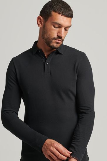 Superdry Black Jersey Polo Shirt