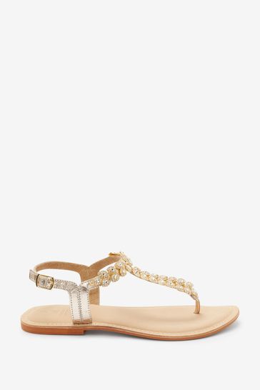 Wide fit jewelled sandals clearance