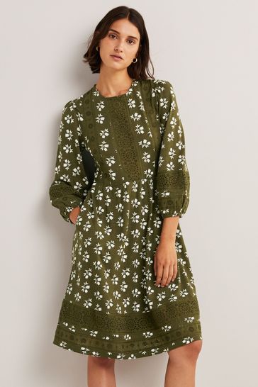 Boden Green Detail Insert Jersey Dress