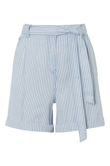M&Co Blue Stripe Denim Shorts