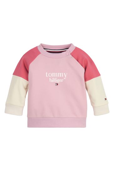 Buy Tommy Hilfiger Baby Pink Colourblock Jumper from Next Latvia