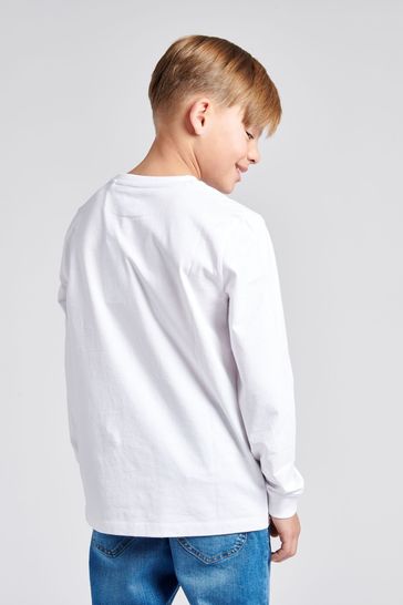 Boys white long sleeve top best sale