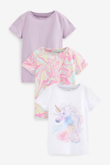 Lilac Unicorn T-Shirts 3 Pack (3-16yrs)