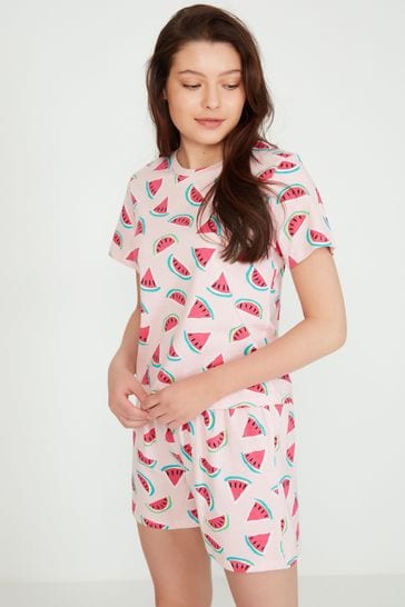 Kylie Pink Aop Watermelon Print Pyjamas
