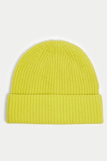 Jigsaw Yellow Wool Cashmere Hat