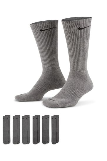 Nike Grey Everyday Cushioned 6 Pack Socks