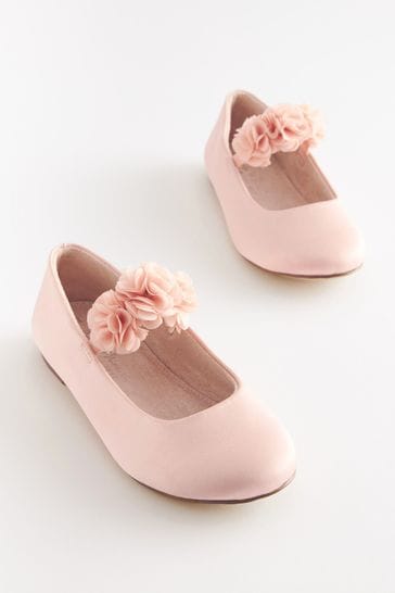Pink Wide Fit (G) Stain Resistant Corsage Flower Occasion Shoes