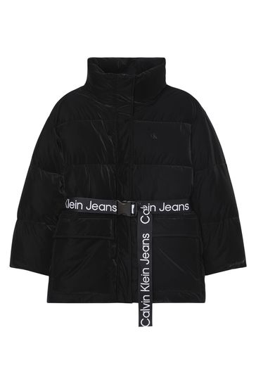 Calvin klein belted puffer jacket discount