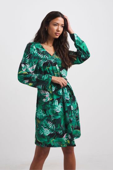 JD Williams Green Floral Tropical Robe