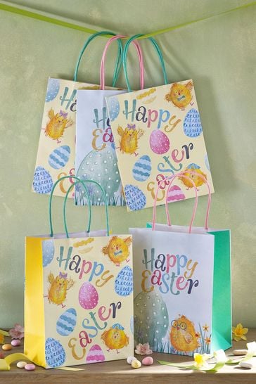 5 Pack Blue Easter Treat Bags