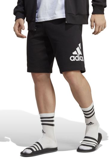 adidas Black Essentials Big Logo French Terry Shorts