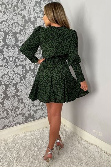 Long sleeve v outlet neck skater dress