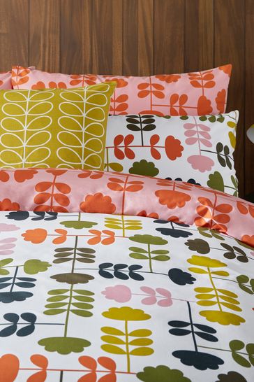 Orla Kiely Red Cut Stem Duvet Cover And Pillowcase Set