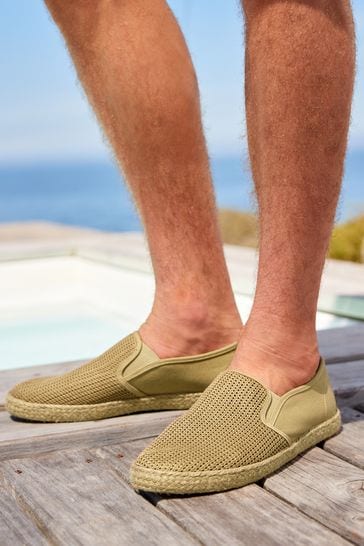 Stone Natural Mesh Espadrille Shoes