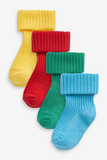 Multi 4 Pack Baby Socks (0mths-2yrs)