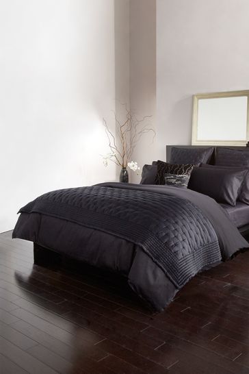 Donna Karan Black Essential Silk Quilt Pillowcase