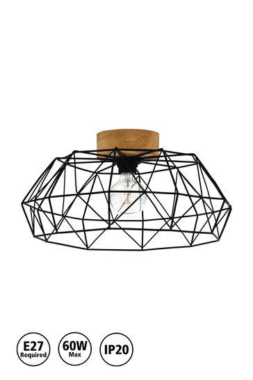 Eglo Black Padstow 1 Light Industrial Ceiling Light