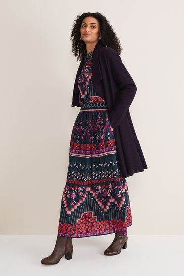 Phase Eight Purple Bellona Knit Coat