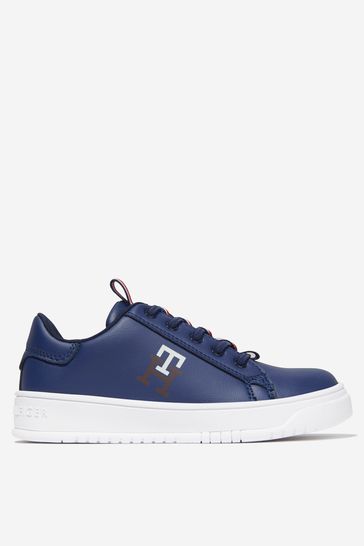 Boys Low Cut Lace-Up Trainers in Blue