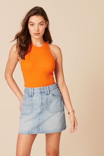 Blue jean on sale skirt crop top