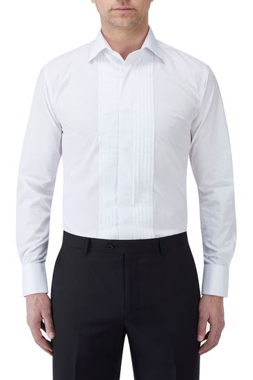 Buy Skopes Tailored Fit White Pleat Formal Dress Shirt from Next