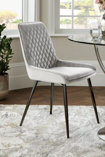 2 grey dining chairs top