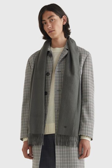 Tommy Hilfiger Grey Elevated Plaque Scarf