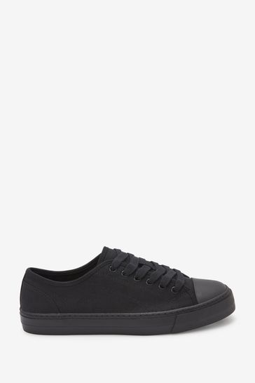 Womens black outlet canvas trainers