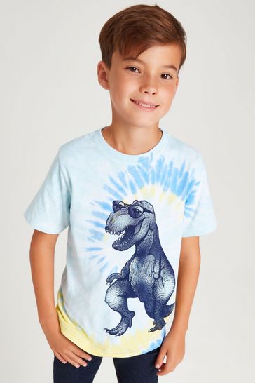 M&Co Blue Tie Dye Dinosaur T-Shirt
