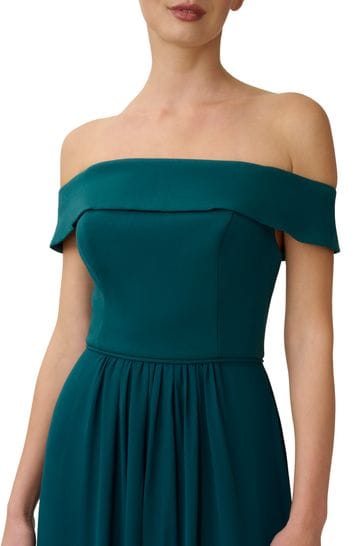 Buy Adrianna Papell Green Crepe Chiffon Gown from Next Thailand