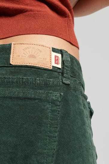 Buy Superdry Green Low Rise Velvet Flare Jeans from Next Latvia