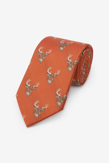 Rust Brown Stag Regular Pattern Tie